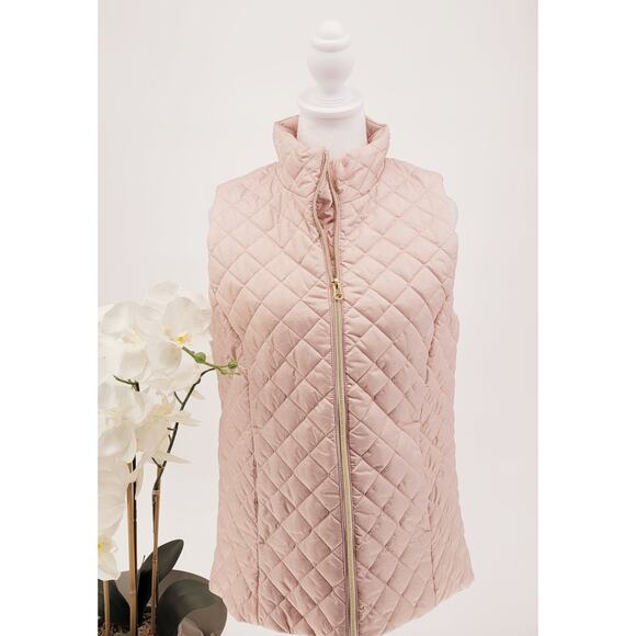 Banana Republic Womens Blush Pink Lightweight Full Zip Quilted Puffer Vest Small - Picture 1 of 7